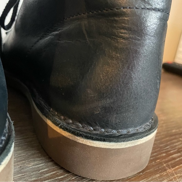 Clarks Navy Leather Chukka Boots Men’s 9 - Picture 11 of 12